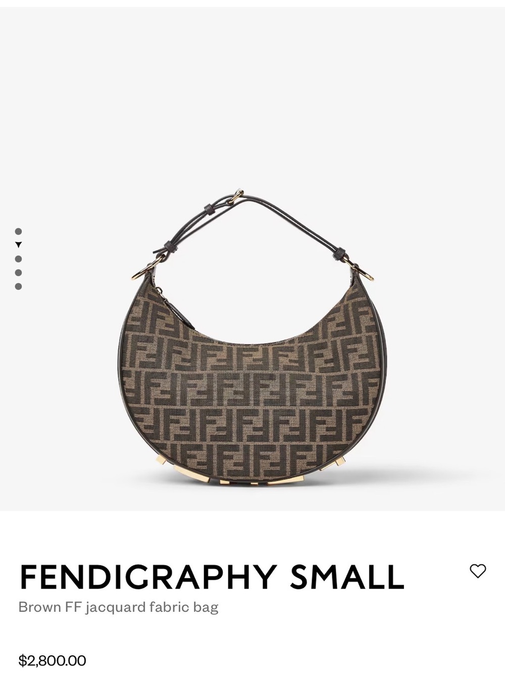 Fendi Brown and Black FF Logo Baguette Shoulder Bag with Gold Hardware - Picture 2 of 14
